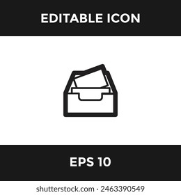 archive simple editable icon isolate white background