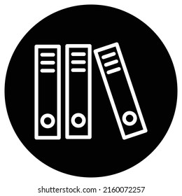 Archive simple icon vector. Flat design. White icon on black circle. White background.ai