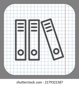 Archive simple icon vector. Flat design. On graph paper. Grey background.ai