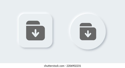 Archivieren Sie ein solides Symbol im neomorphischen Design-Stil. Ordnerschilder, Vektorgrafik.