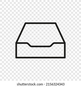 Archive storage, empty simple icon, vector. Flat design. Transparent grid.