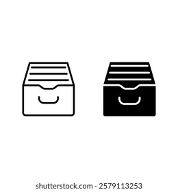 Archive storage icon set color editable on white background