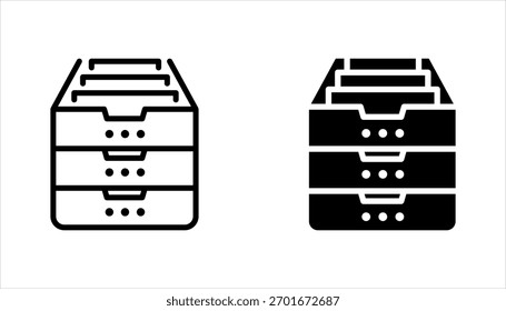 Arquivar conjunto de ícones de armazenamento, Projeto do logotipo de pastas de arquivamento. Ilustração do vetor do documento no plano de fundo branco