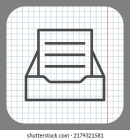 Archive storage icon, vector. Flat design. On graph paper. Grey background.ai