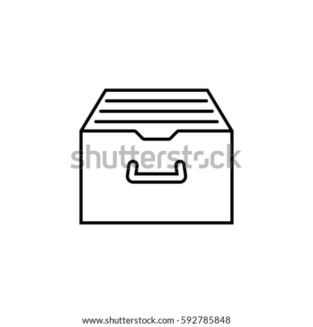 Archive storage line icon, seo & development, file storage sign, a linear pattern on a white background, eps 10.