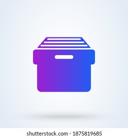 Archive Storage sign icon or logo. File Cabinet concept. Document Archive Storage vector illustration.
