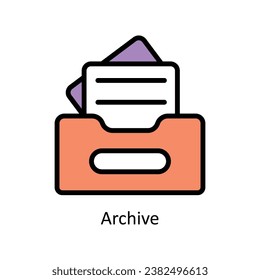 Archive vector Filled outline Design illustration. Symbol on White background EPS 10 File 