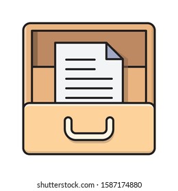 archive vector flat color icon 