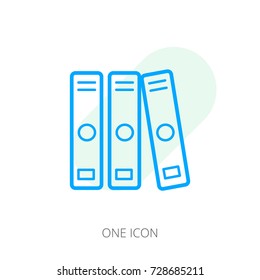 Archive vector icon, Binders vector icon. Style is line symbol, blue color, white background.