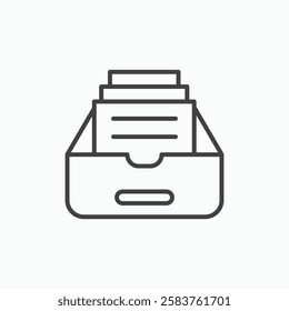 Archive vector icon isolated in black line