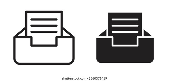 Archive vector icon set in black color.