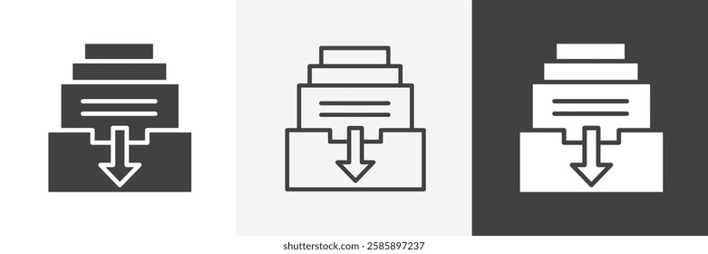Archive vector icons collection graphic designs for ui designs