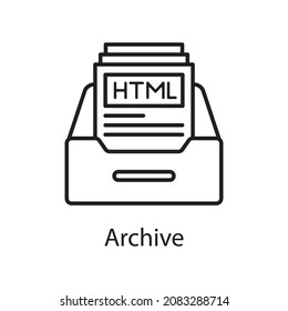 Archive vector outline Icon Design illustration. Web And Mobile Application Symbol on White background EPS 10 File