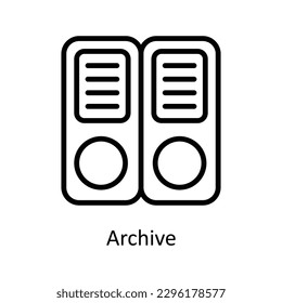 Archive  Vector   outline Icons. Simple stock illustration stock