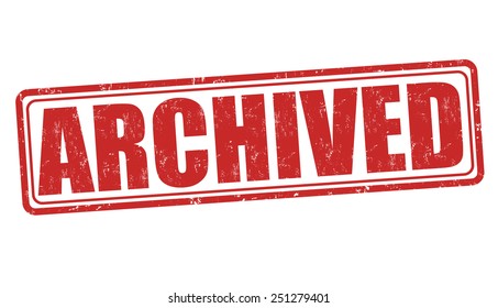 Archived grunge rubber stamp on white background, vector illustration