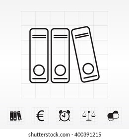 Archives folder line icon