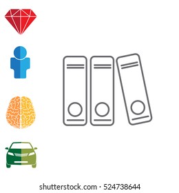 Archives folder line icon