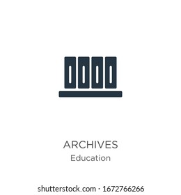 Archiva el vector de icono. Icono de los archivos planos de moda de la colección educativa aislado en fondo blanco. La ilustración vectorial se puede utilizar para diseño gráfico web y móvil, logotipo, eps10