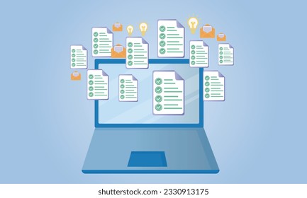 Archives on blue background.Vector Design Illustration.