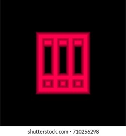 Archives red glowing neon ui ux icon. Glowing sign logo vector