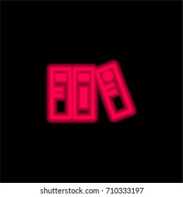 Archives red glowing neon ui ux icon. Glowing sign logo vector