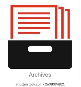 Archives vector icon concept design