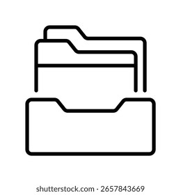 Vector de Archivar para la gestión organizada de oficinas, ilustración de carpetas de archivos, documentos comerciales y almacenamiento de registros