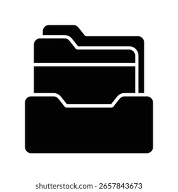 Vector de Archivar para la gestión organizada de oficinas, ilustración de carpetas de archivos, documentos comerciales y almacenamiento de registros