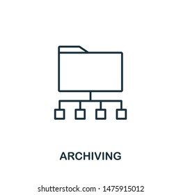 Archiving icon outline style. Simple glyph from icons collection. Line Archiving icon for web design and software.