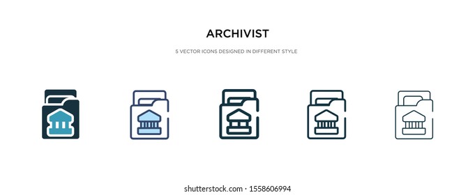 archivist icon in different style vector illustration. two colored and black archivist vector icons designed in filled, outline, line and stroke style can be used for web, mobile, ui