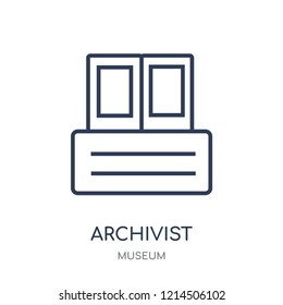 Archivist icon. Archivist linear symbol design from Museum collection. Simple outline element vector illustration on white background.