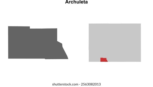 Archuleta County (Colorado) blank outline map set