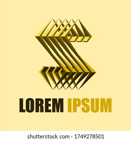 Archway abstract logo that forms letter "S". Vector Logo of Gold Color "S" Lettering Archway.