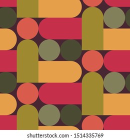 Archway Architecture Simple Geometric Shapes Seamless Repeat Vector Pattern Swatch.