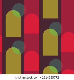 Archway Architecture Simple Geometric Shapes Seamless Repeat Vector Pattern Swatch.