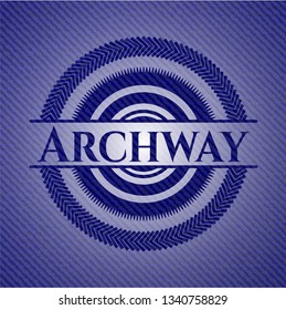 Archway badge with denim texture