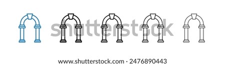 Archway black and white vector icon