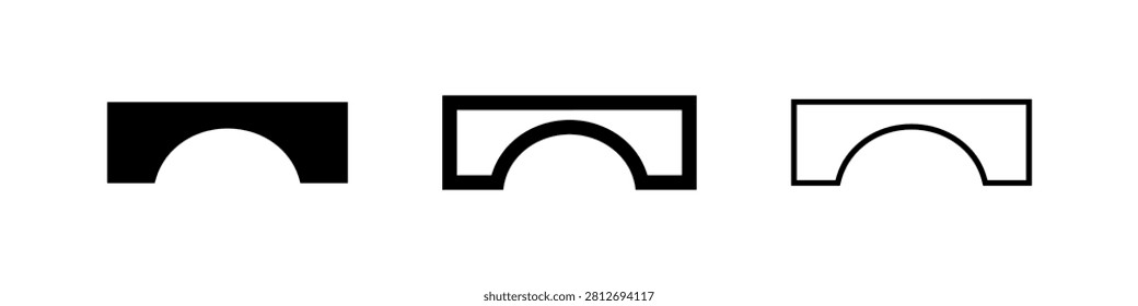 Archway or Bridge Icon Set in Different Styles