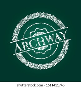 Archway chalk emblem. Vector Illustration. Detailed.