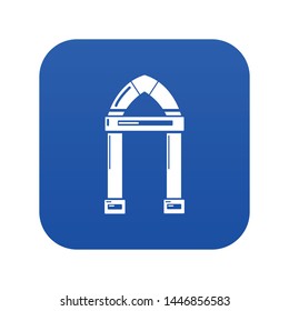 Archway decorative icon blue vector isolated on white background