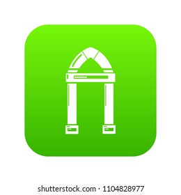 Archway decorative icon green vector isolated on white background
