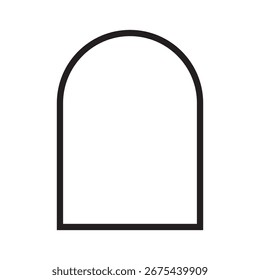 Diseño de icono de arco. Símbolo arcade clásico. Ilustración de la entrada del edificio. Forma del marco de Vector. EPS 10.