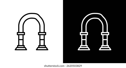 Vector del icono del arco, Plantilla del logotipo de la ilustración en estilo de moda