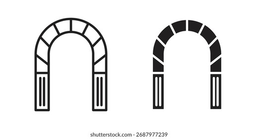 Archway icon for web designs. outline and clipart icons set
