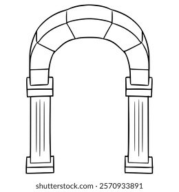 archway illustration hand drawn outline vector