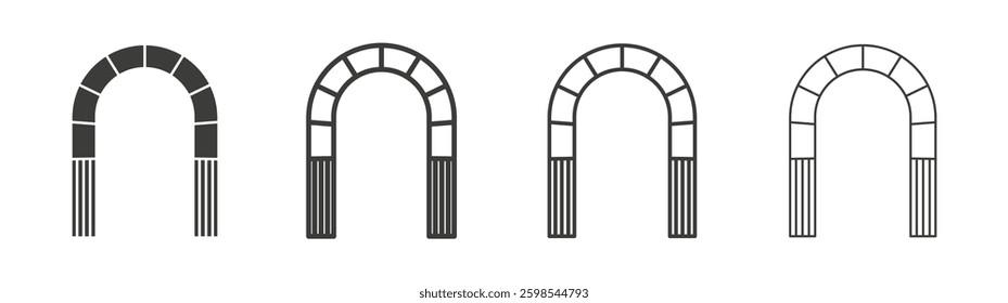 Archway line icon vector illustration set.