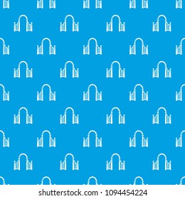 Archway metal gateway pattern vector seamless blue repeat for any use