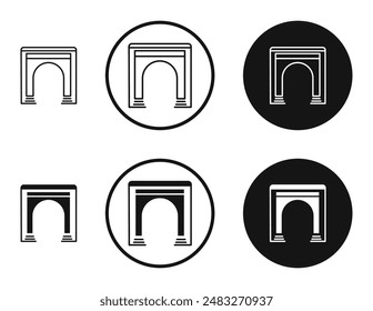 Archway outlined icon vector collection.