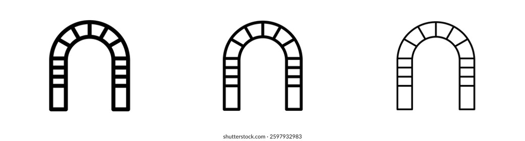 Archway thin line vector icon set.