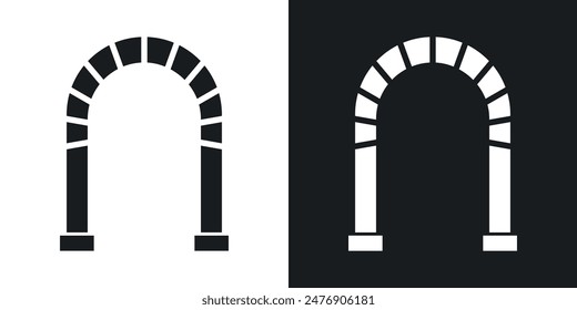 Archway thin vector icon collection.